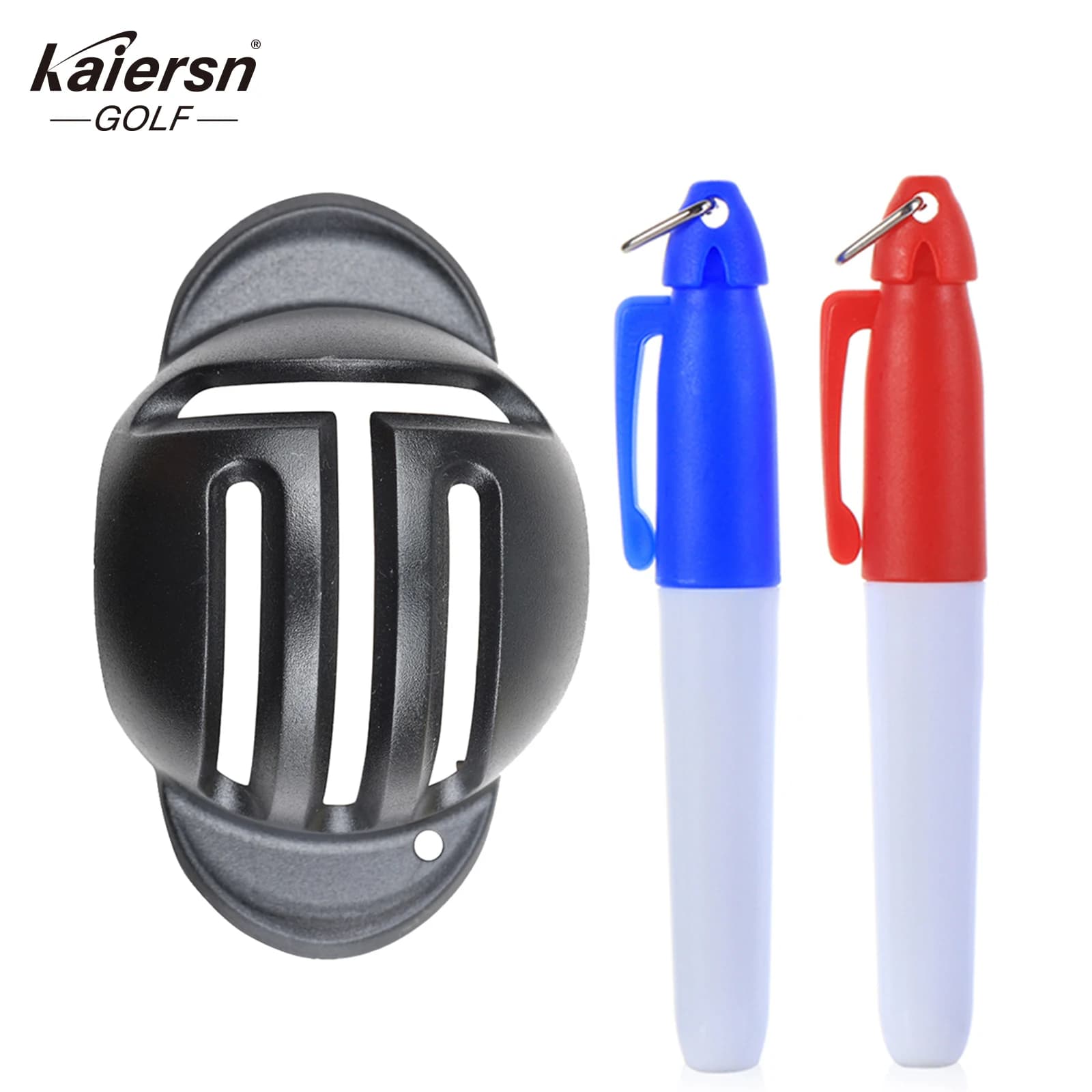 Kaiersn Strumenti per marcare palline da golf (2 penne) Palline da golf Ausiliarie per l'allineamento della pratica Accessori per l'allenamento delle palline da golf