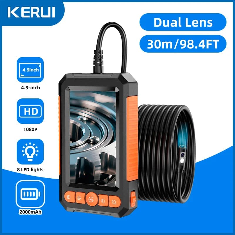 KERUI 10/20/30M Macchina Fotografica Dell'endoscopio Industriale 4.3 "Singola Doppia Lente HD 1080P Periscopio di Ispezione Auto IP67 Impermeabile Macchina Fotografica fognaria