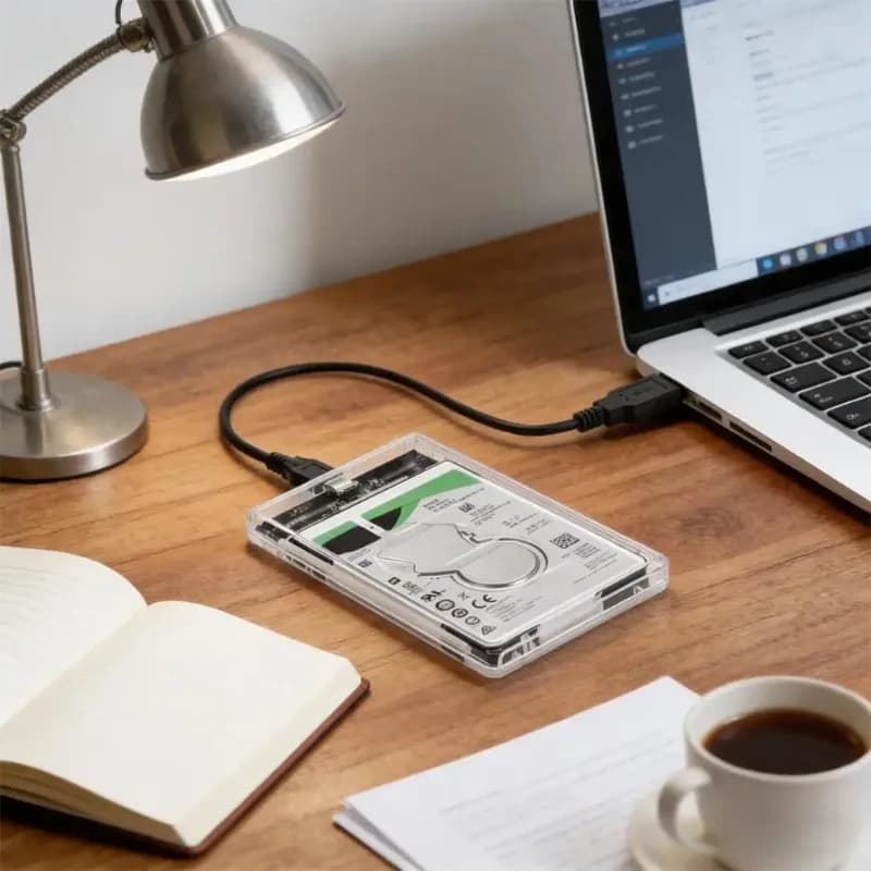Box esterno trasparente per HDD/SSD da 2,5 pollici senza attrezzi, da SATA III a USB 3.0 UASP ad alta velocità