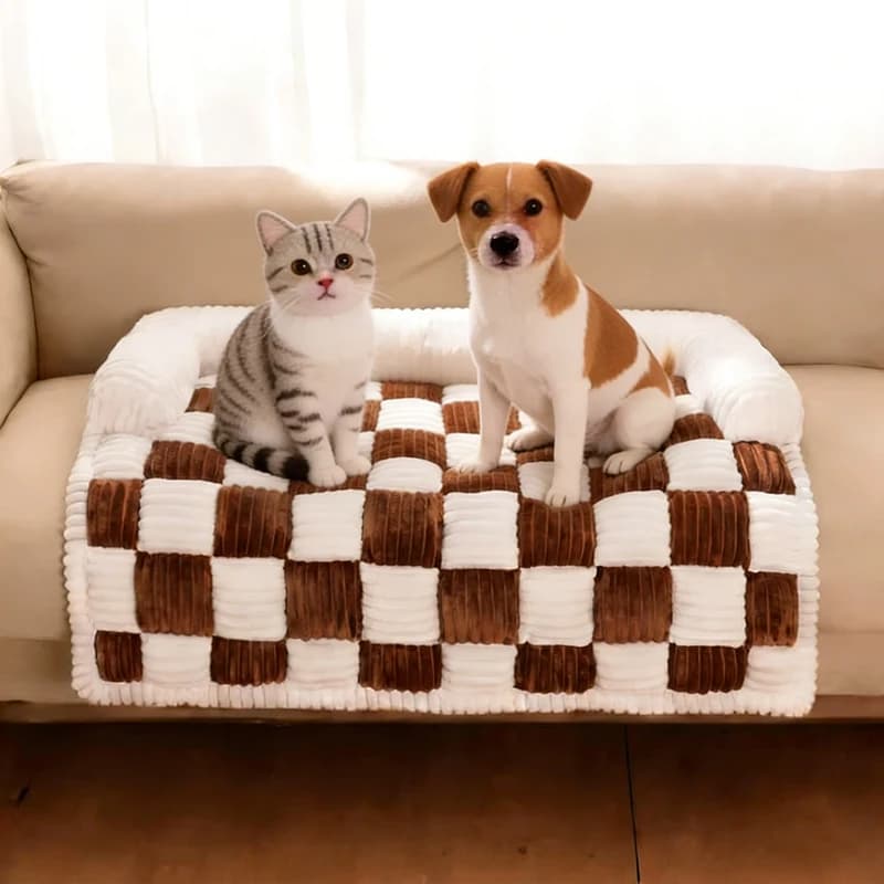 Large size dog plush sofa bed, cot, mat, hot cot, soft cot for cats and puppies, long covered in plush, sofa cover