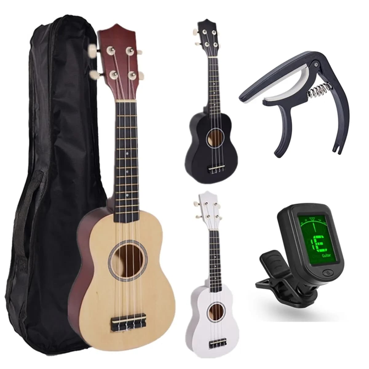 Miwayer Ukulele Soprano per principianti 21 pollici Hawaiian Starter Uke Guitar ukalee con Gig Bag sintonizzatore digitale Ukulele Capo