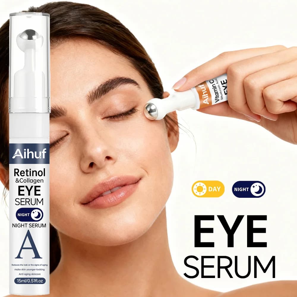 Aihuf Set Cream Contour Eyes Hydrating Vitamin C with Retinol and Collagen - Set 2 Pieces 15ml for an Istantaneo Lifting Effect on the Skin of Contour Eyes
