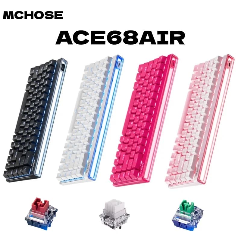 Mchose Ace68 Air Effect Hall 0.001 mm Quick Trigger 8K + 256K Poultry Speed Magnetic Dynamic RGB Light Box