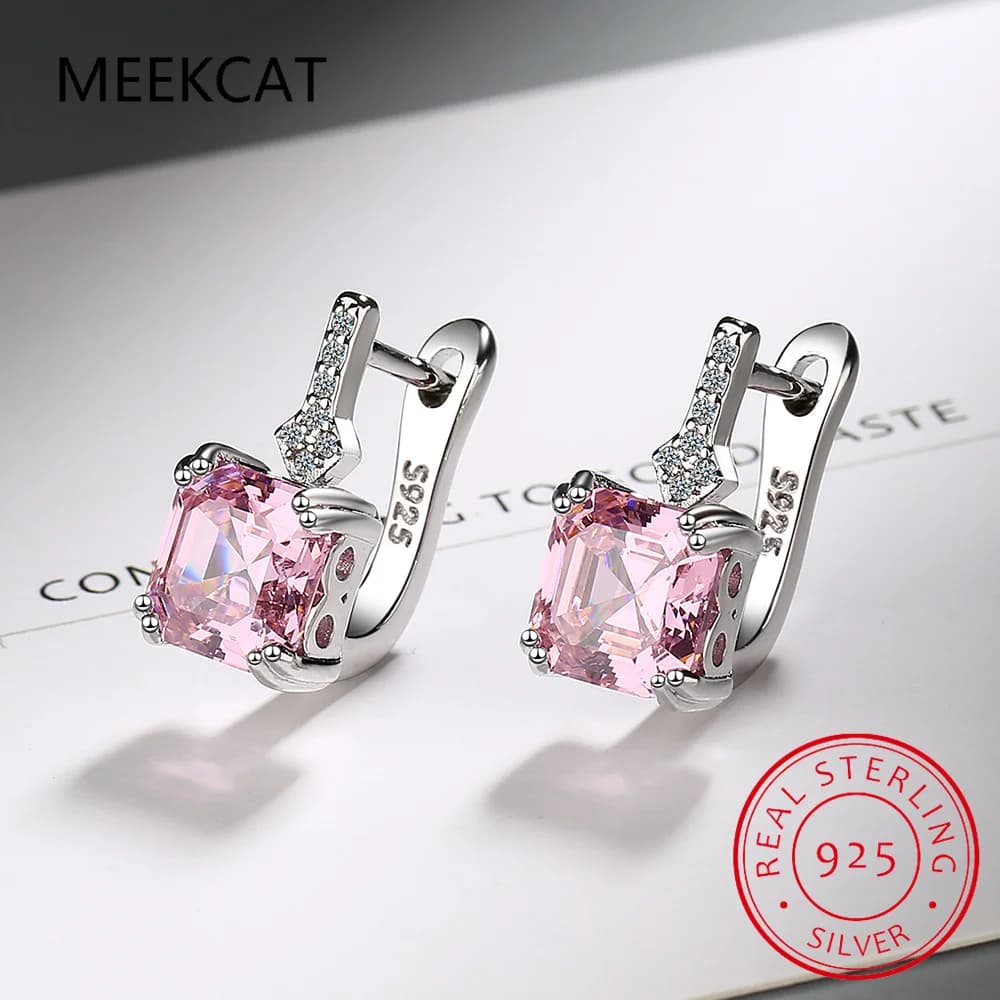 D Colore VVS1 EX 1.0 CTTW Piazza Moissanite Fibbie per le orecchie per le donne Fidanzamento di nozze 925 Sterling Silver Gioielleria raffinata di lusso