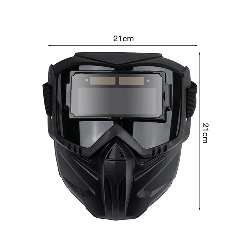 Shock Resistant Welder Mask with Adjustable Waist Brace for Automatic Darkening Welding Glasses Work Protective Equipment Face Protection