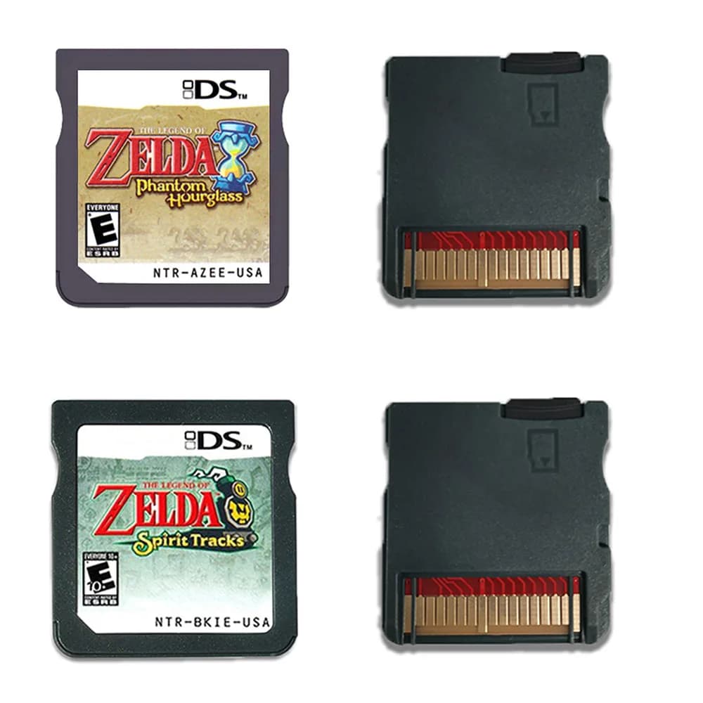 Cartuccia di gioco NDS in scatola - The Legend of Zelda: Phantom Hourglass/Spirit Tracks (Versione USA, Versione R4) Senza manuale