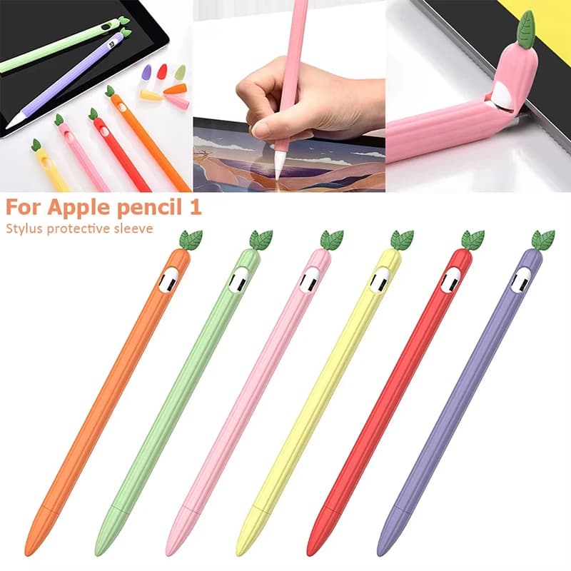 Simpatico copripunta in silicone a forma di verdura per Apple Pencil 1 e 2, custodia protettiva per tablet, penna touch stylus per Pencil di 1a e 2a generazione