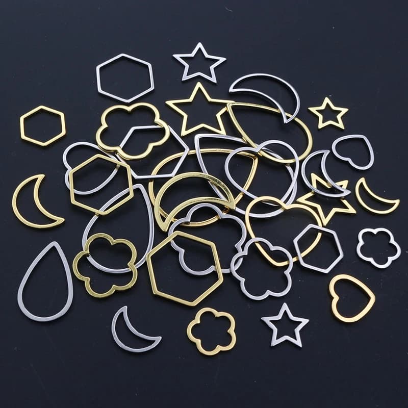 20 pz/lotto 316 Pendenti E Ciondoli In Acciaio Inox Placcato Oro Luna Stella Cuore Piccolo Ciondolo Gioielli FAI DA TE Collana Risultati Accessori