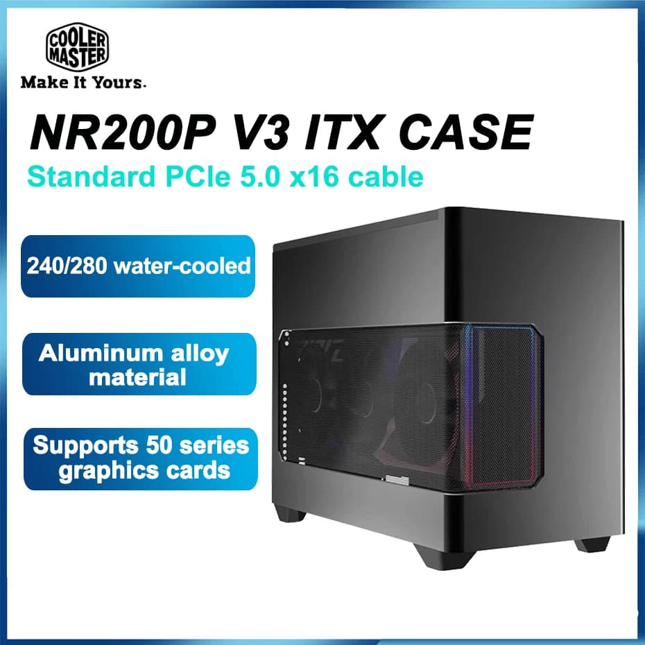 Cooler Master NR200P V3 Desktop ITX Aluminum Alloy Case Mini Laptop Case Support 280 Water Cooled With PCle Cable 5.0