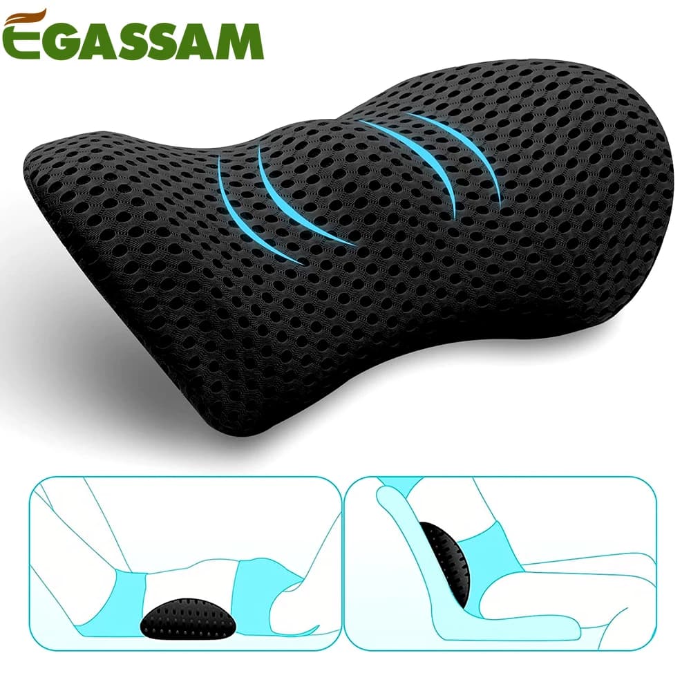 Cuscino di supporto lombare 1PC, cuscino per la schiena per sedia da ufficio e seggiolino auto, cuscino di supporto per la schiena in Memory Foam per alleviare il dolore alla parte bassa della schiena