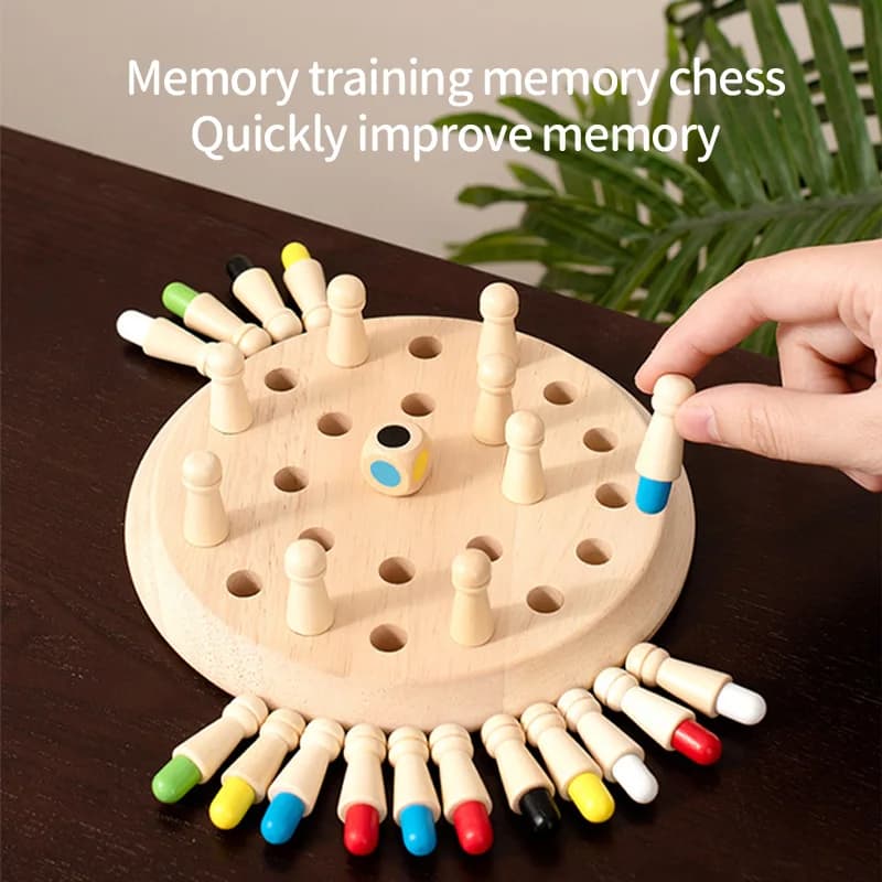 Scacchiera in legno colore memoria gioco di scacchi memoria concentrazione formazione giocattoli educativi per la prima educazione dei bambini in legno