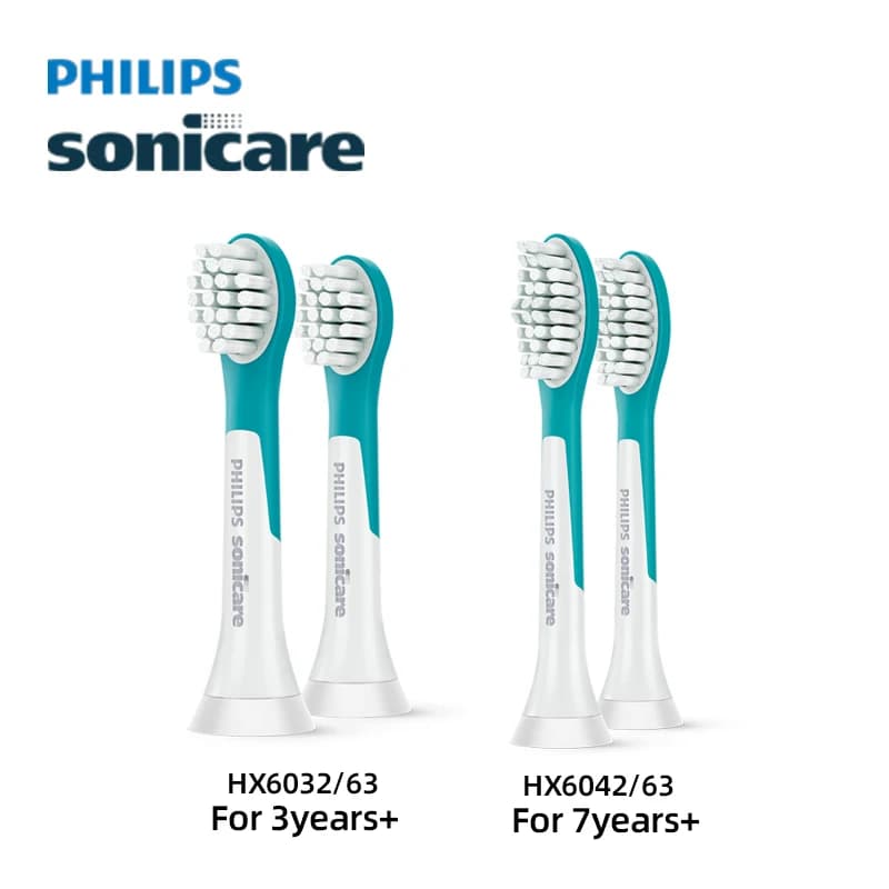 Philips Sonicare Testina per spazzolino elettrico per bambini Mini testina di ricambio per spazzolino da denti 2 pezzi compatibile con il modello HX63X2