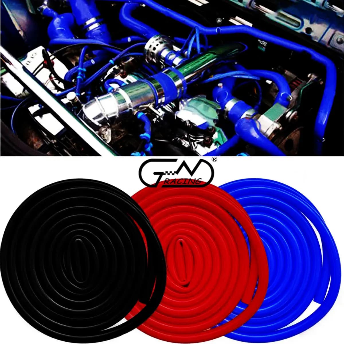 Tubo Flessibile in Silicone per Auto, Blu Rosso Nero, Diametro Interno 3mm 4mm 5mm 6mm 7mm, per Linea Vuoto e Intercooler