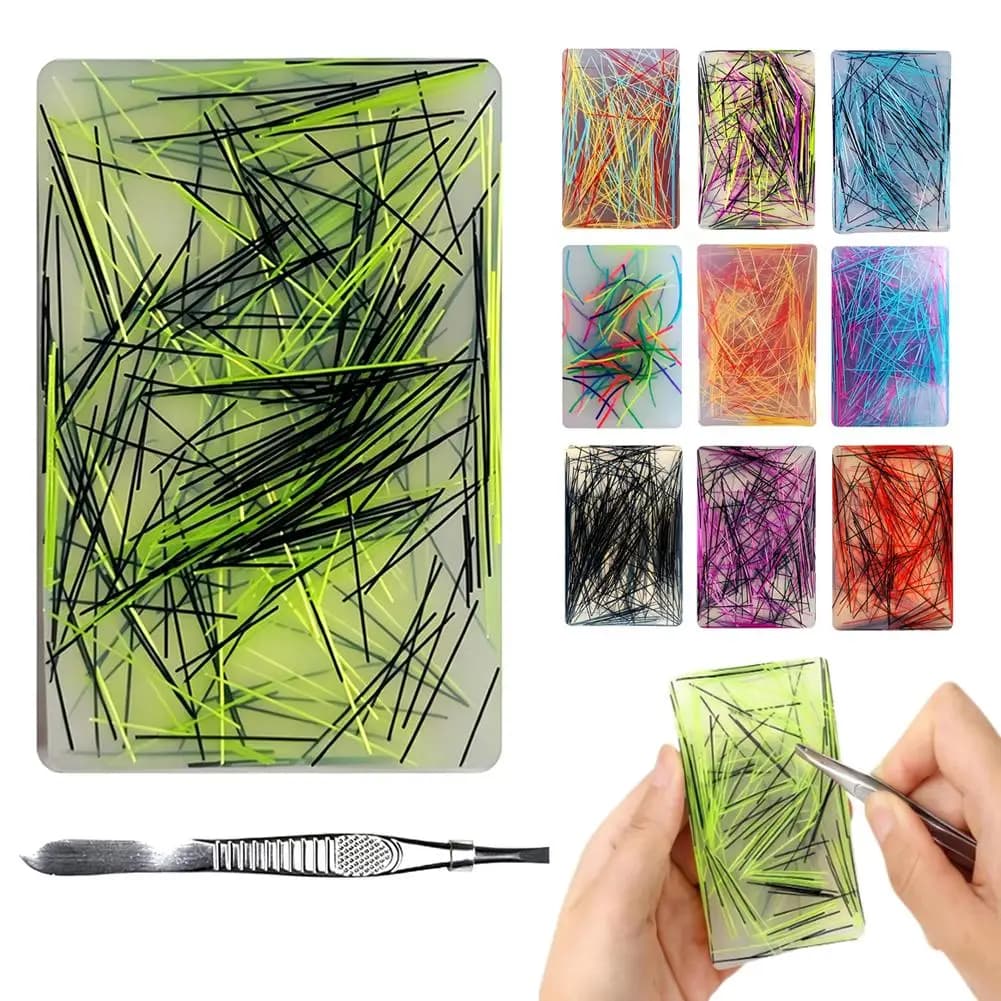 Silicone Thread Plucking Fidget Toy Sensory Stress Relief Pad with Tweezer Quiet Anxiety Relief Toy for Skin Pickers Adults