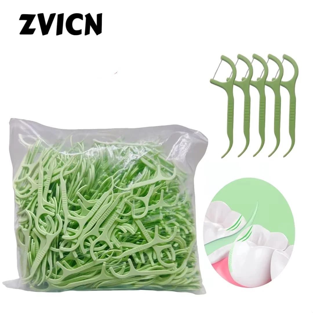 500 pieces mint mouth interdental wire - Filter for cleaning - Disposable floss - Suitable for cleaning oral hygiene