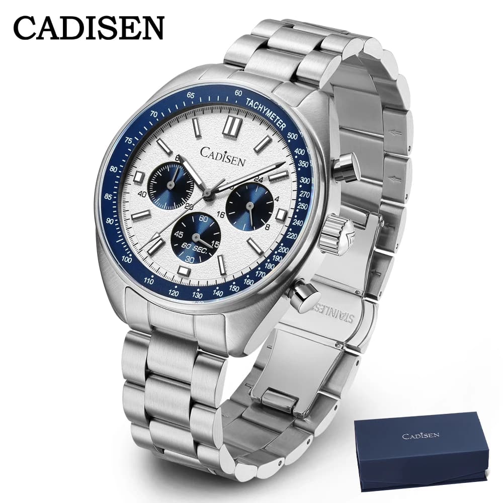CADISEN 2026 New Men's Watches Quartz Working Watches Japan VD53 Men's Watch Chronograph Men's Watch Gift Box
