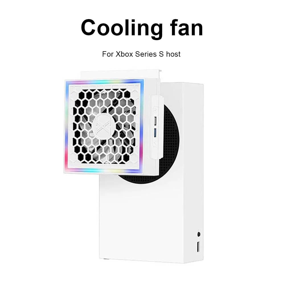 LED Cooling Fan with LED Strip Light for Adjustable Console 5V 2.4A 7 Lighting Game Accessories for Xbox Series S
