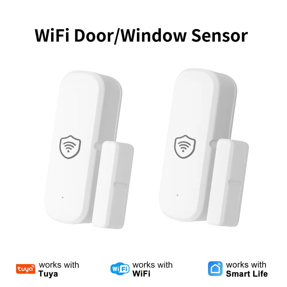 Sensore per Porte e Finestre Tuya ZigBee/WiFi, Monitoraggio Remoto Smart Life, Protezione di Sicurezza Compatibile con Alexa