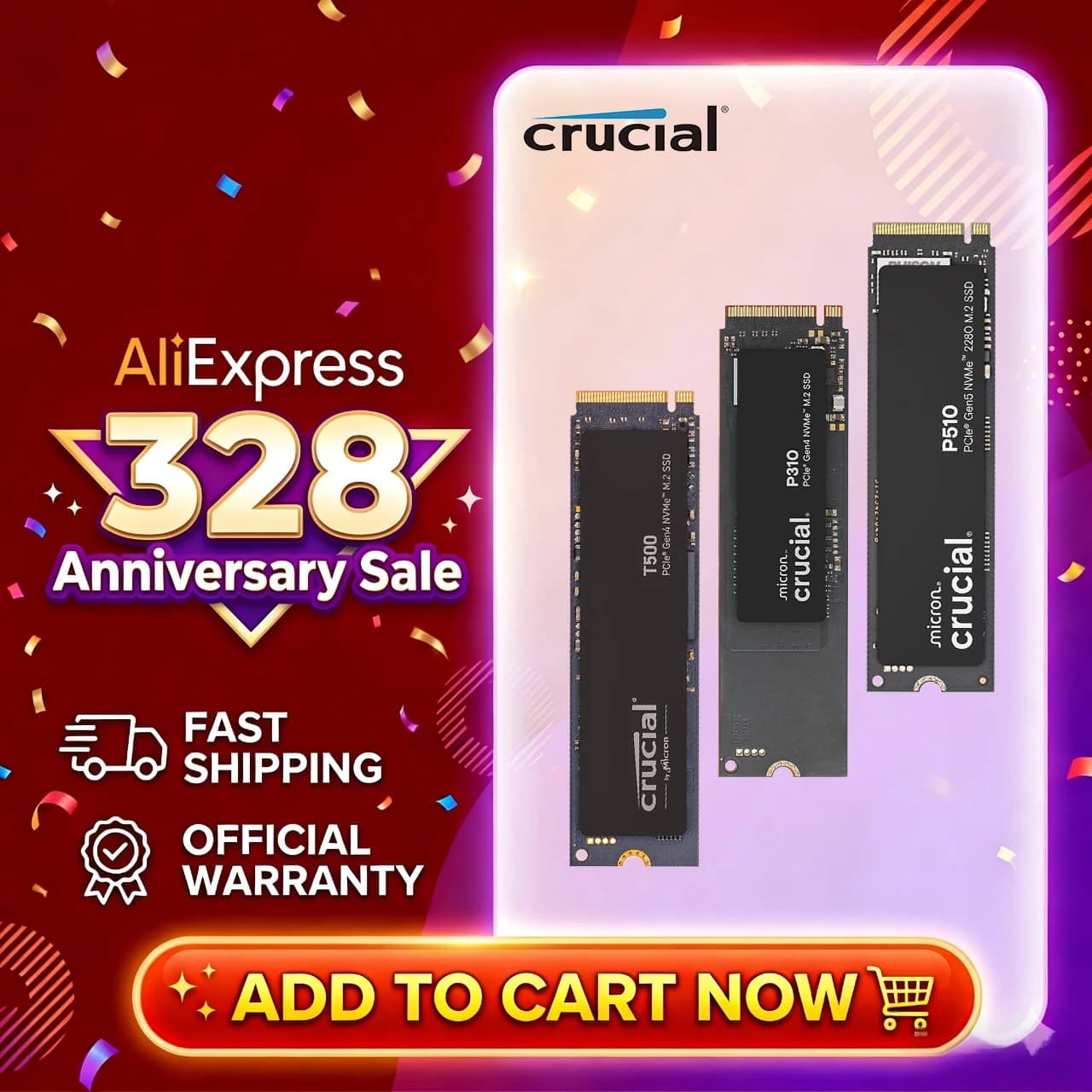 Disco rigido interno SSD Crucial P3 Plus da 1 TB 2 TB PCIe Gen4 NVMe M.2 (pacchetto OEM) e SSD da 1 TB Crucial NVME 2280 P310 da 1 TB e SSD da crocico T500 da 1 TB