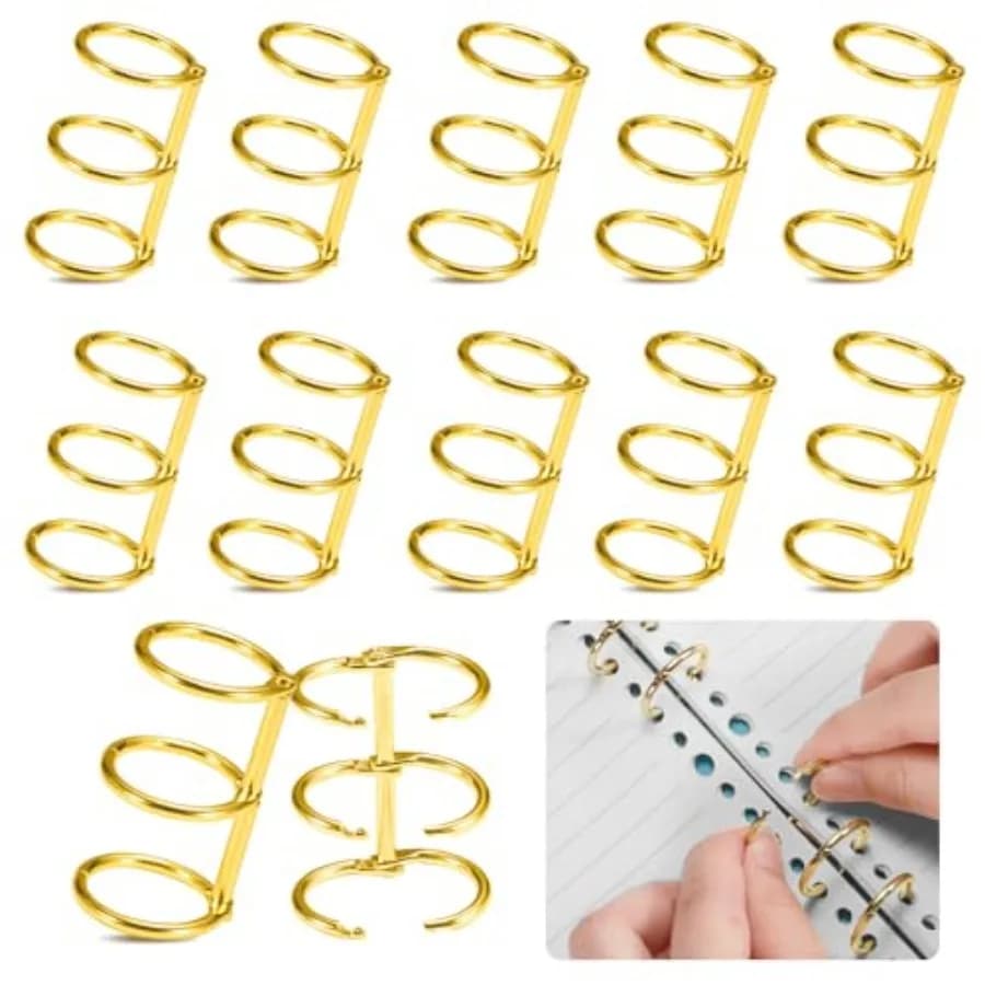 10-Pack 3-Ring Metal Loose Leaf Binders Book Rings, 20mm Inner Diameter, Perfect for DIY Travel Journals, Photo Albums, Documen