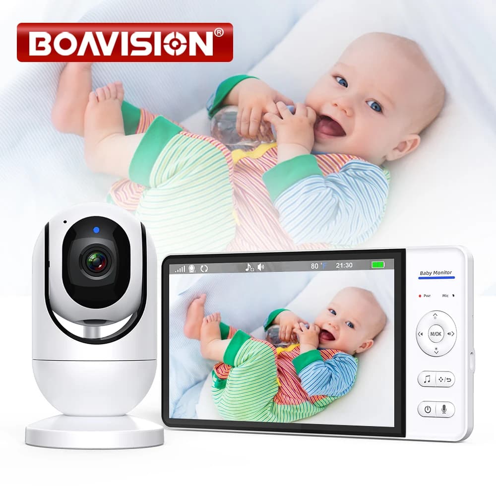 Video Baby Monitor 7'1080P HD Wide Display Zoom 4X Slot for TF Card Power Timer Two-way Audio Security Camera Babysitter ABM780