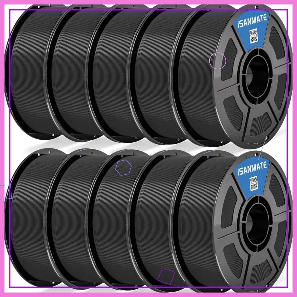 Filamento PLA Rapid 1.75mm Nero, Confezione da 10KG, Precisione Dimensionale ±0.02mm, per Stampanti Bambu Lab e AMS
