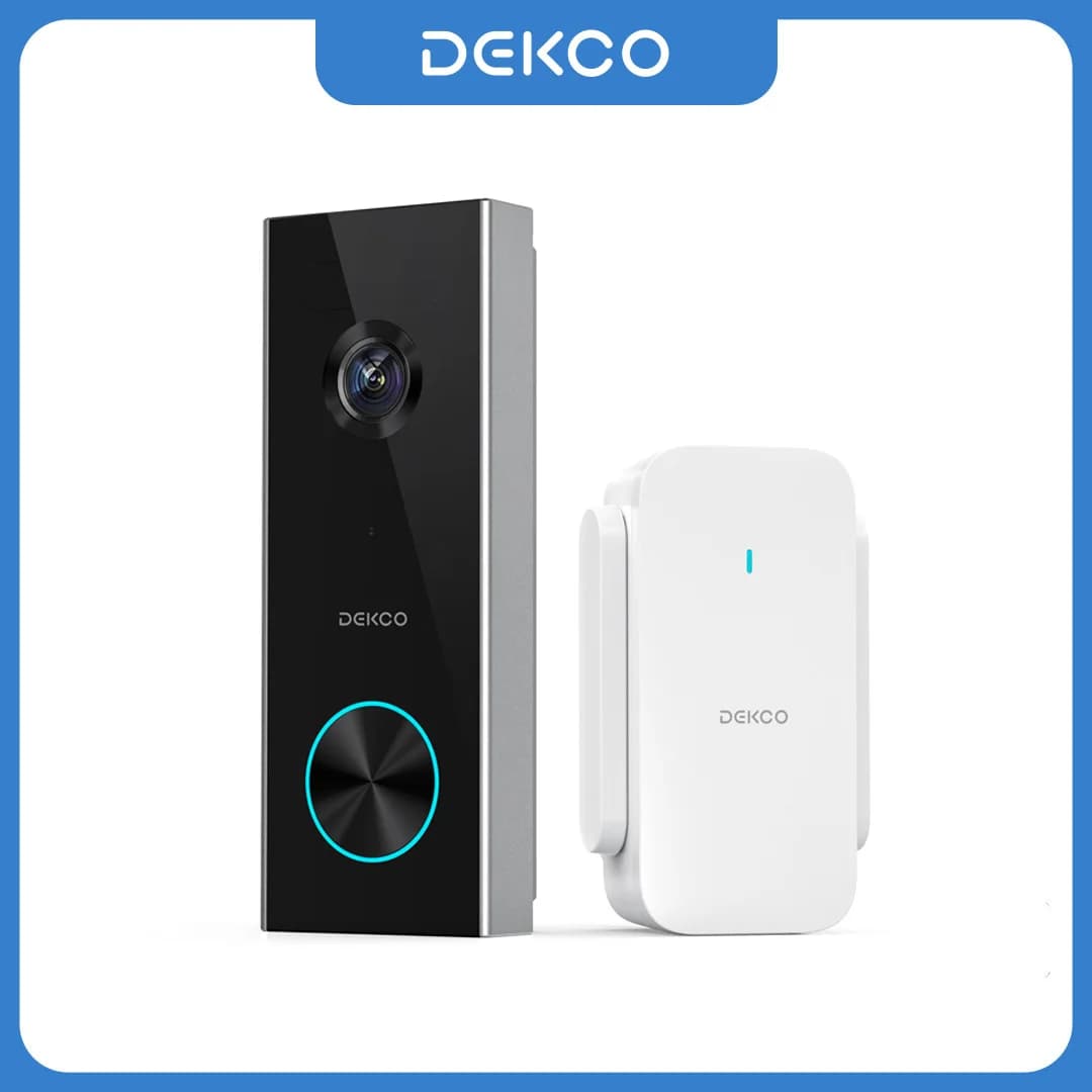 Dekco 3 MP WiFi Doorbell 5000 mAh Wireless Videophone AI Human Detection Two-way Audio Smart Doorbell Support Alexa