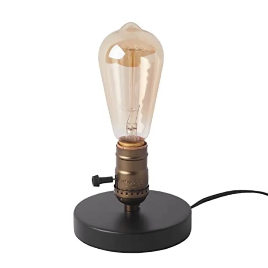 Vintage Table Lamp, Industrial Desk Lamp Small Retro Bedside Lamp with ON/Off Switch E26 Lamp Holder for Home Lighting Decor, C