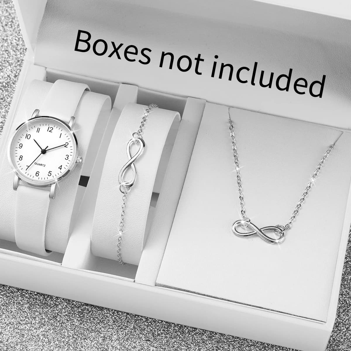 3 pieces/set women's watches fashion small arabic dial women's quartz watch leather strap watches jewelry set (without box)