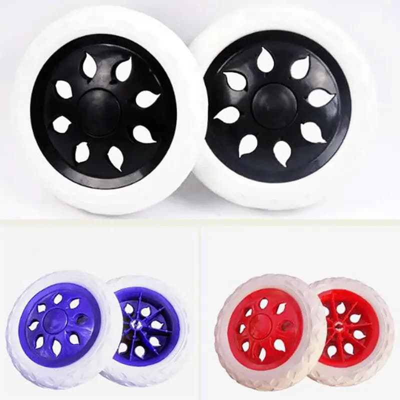 2 pcs/set replacement trolley wheel with button lock, diameter 16cm, foam rubber wheels,
