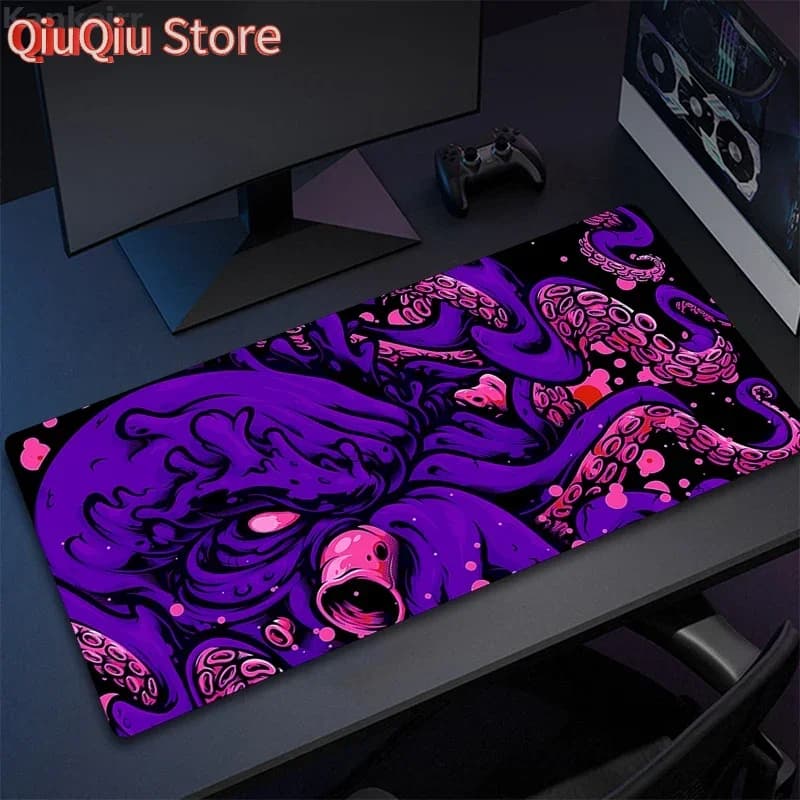 Tappetino per mouse grande Colore Octopus Monster Tappetino per mouse da scrivania Tappetino per mouse HD carino Tappetini per tastiera da gioco estesi Tappetino per mouse per giocatori XL grande 90x40