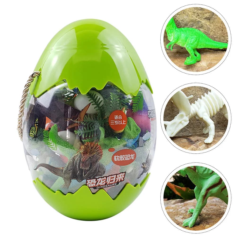 Set di 1 Uovo di Dinosauro, Giocattolo Creativo di Simulazione Animale, Regalo Educativo per Bambini, Giocattolo Fai-da-Te Colorato per l'Apprendimento, Finto Dinosauro