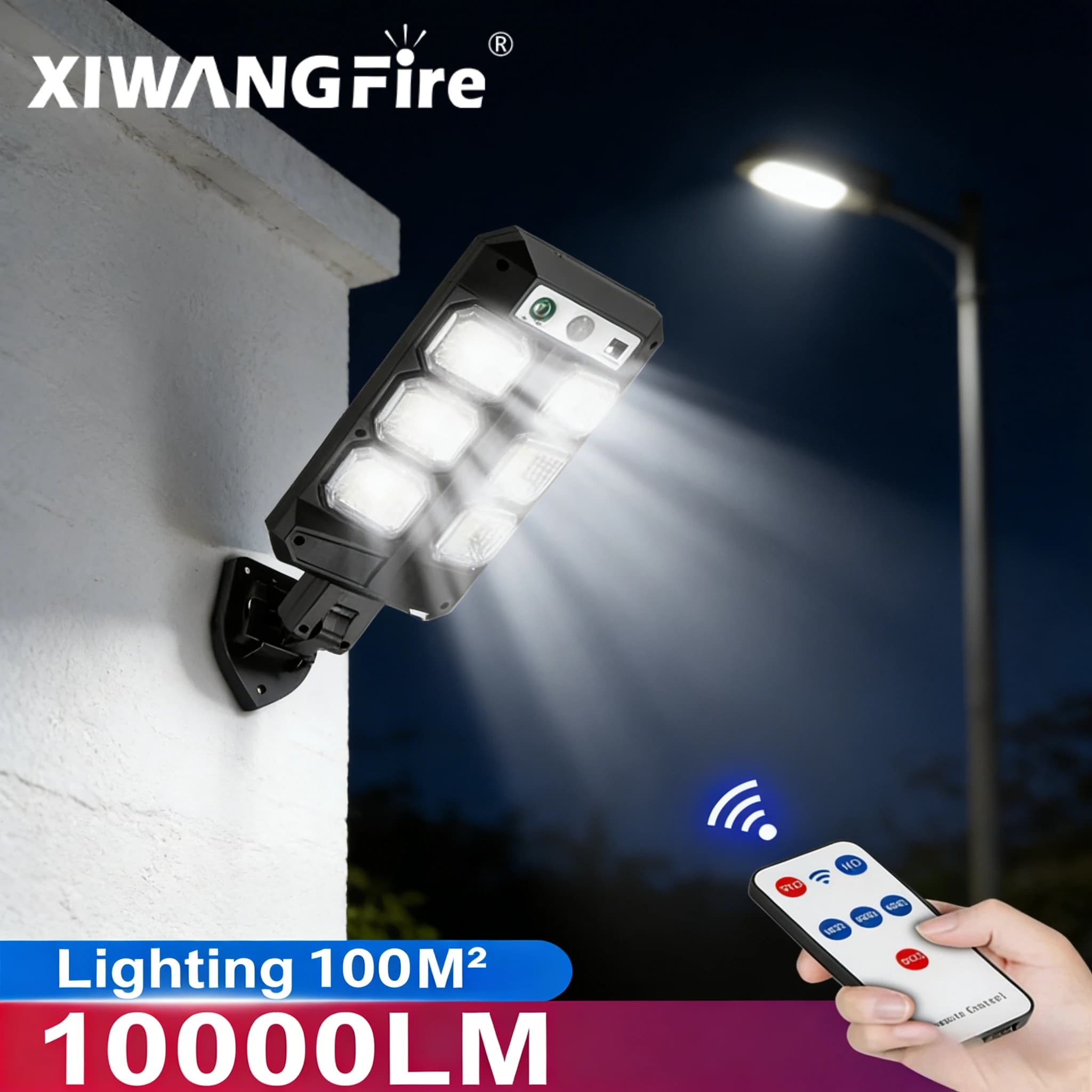 Solar Exterior lamps, LED Lamp Waterproof with Motion Sensor and 3 Lighting Modes, Garden spotlight, Paths and Security