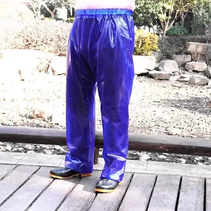Men's Rain Pants Elastic Waisted With Reflective Band Toursers Waterproof, Raincoat And Stains Resistant