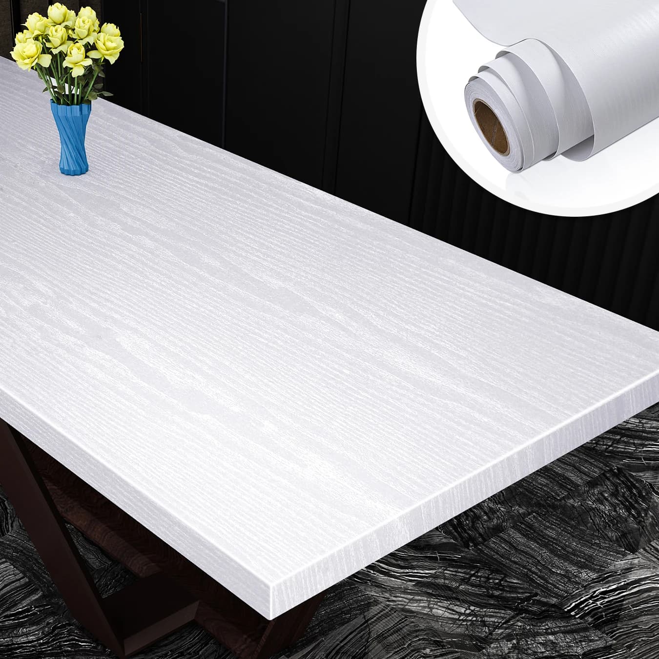 Rotolo di carta da parati in vinile impermeabile in legno Decorazione autoadesiva Carta da contatto Porte Armadietto Desktop Adesivo decorativo per mobili moderni