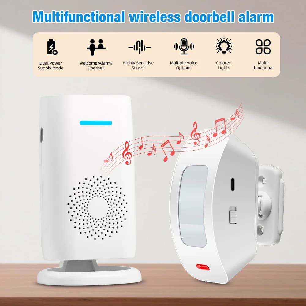 KERUI Campanello di benvenuto wireless Sensore di movimento PIR/allarme/campanello per casa Negozio Ufficio Sicurezza domestica intelligente 433 mhz