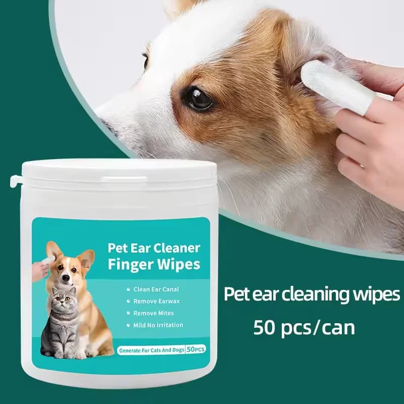 Disposable bags for cleaning the ears of pets, practical and that do not soil the hands, for the care of the ears and against the mites.