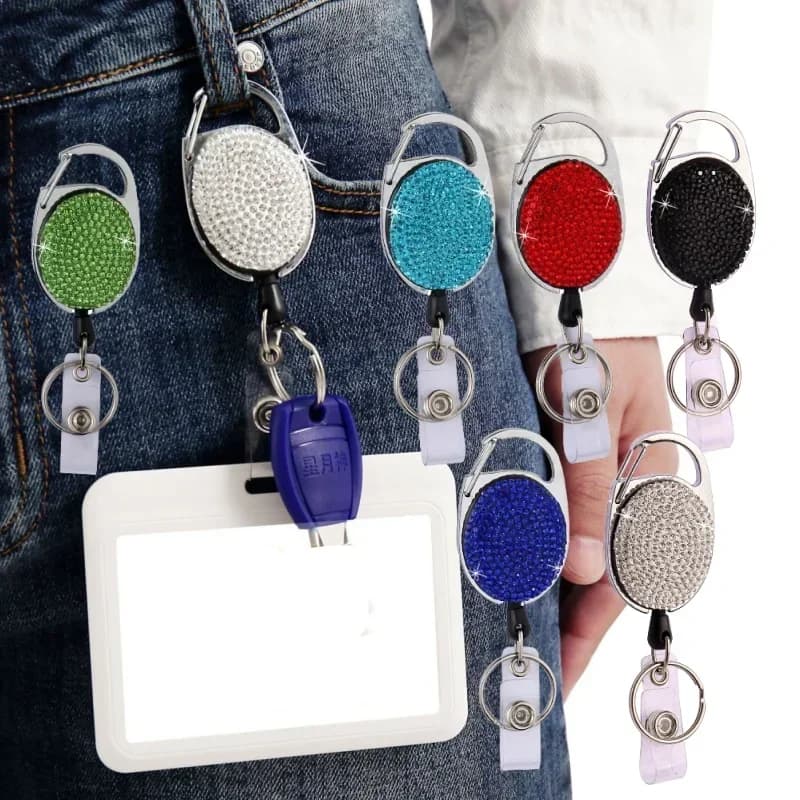 1 pcs anti-theft metal easy to pull buckle rope keychain elastic retractable sports keychain anti-smarriage keychain for car name tag