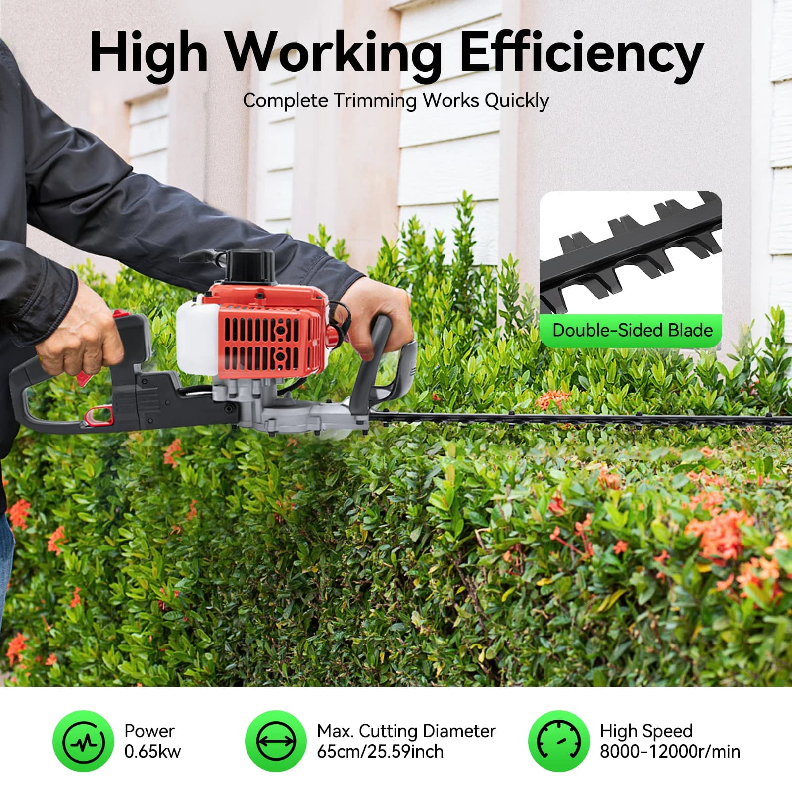 Cutters to 2-Temperature 650W Petrol, Double Blade, Light, for Tea Trees