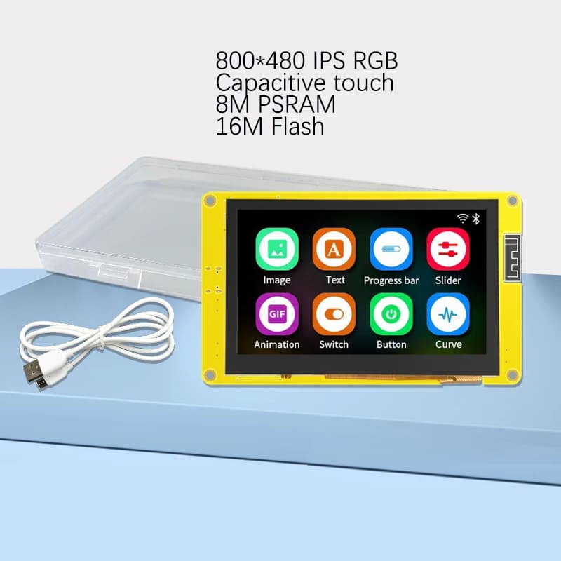 4.3 Inch Smart Display Screen ESP32-S3 HMI 8M PSRAM 16M Flash for Arduino LVGL WIFI & Bluetooth 4.3 inch 480*270 RGB LCD TFT