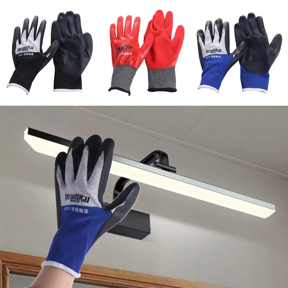 Guanti Isolanti Elettrici con Tensione di Resistenza 400V/500V, Guanti di Sicurezza Anti-Elettricità con Touch Screen, Resistenti all'Olio in Nitrile