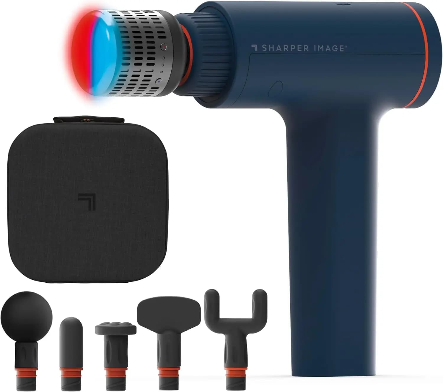 Deep Massage Gun of Welds with Warm/Freddo Therapy, 5 Speed, 6 Heads to Relieve Muscle Pain in Blue