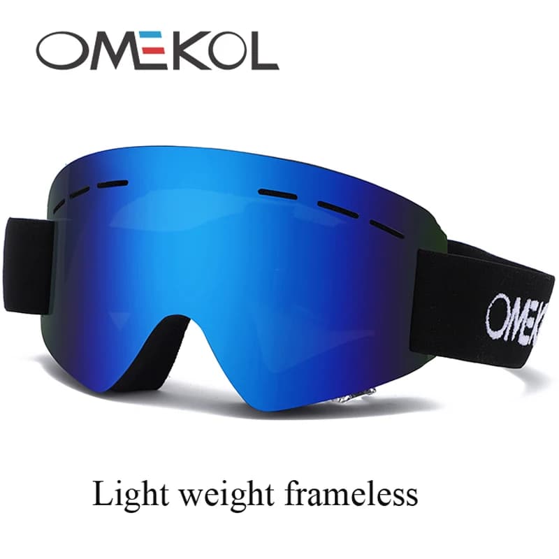 OMEKOL Occhiali da sci antiappannamento leggeri senza telaio Occhiali da snowboard da neve Maschera da motoslitta