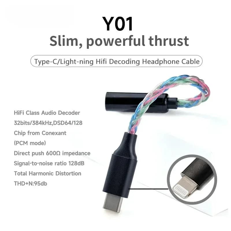 Y01 Tipo-C Lightning a 3.5/4.4mm HIFI Auricolare Amplifie Cavo Decodificatore Digitale OTG DAC Chip CX31993 CX31988 C100 Adattatore