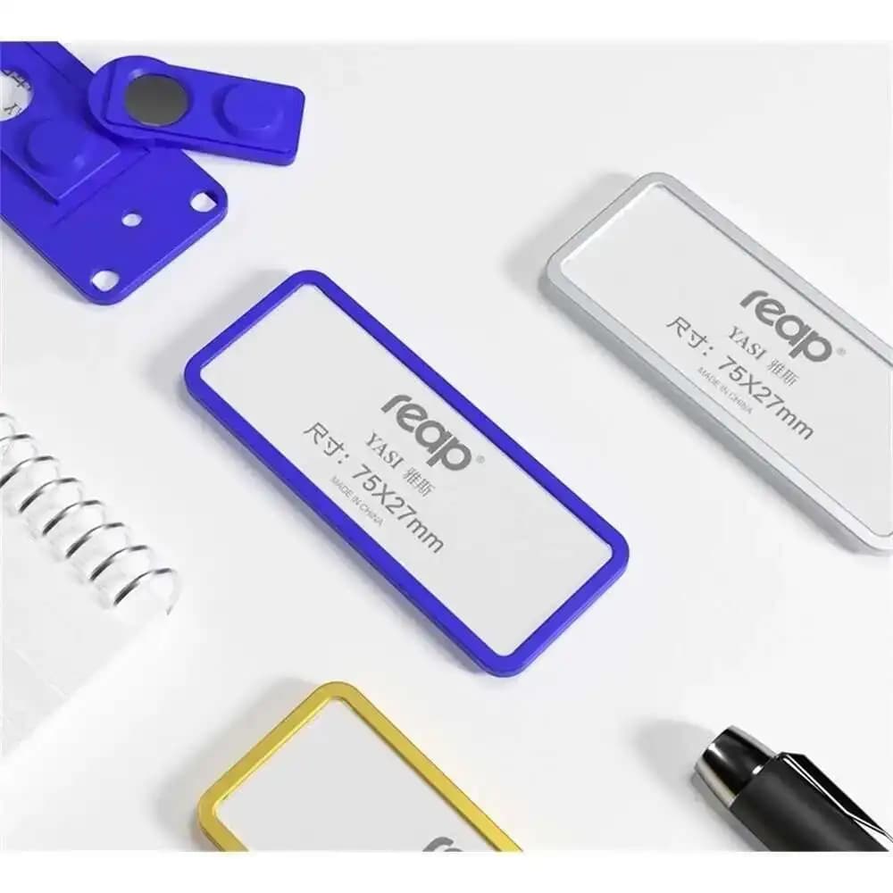Card holder with metal plate straight arch style with strong badge holder with magnetic tag for name, school office supplies