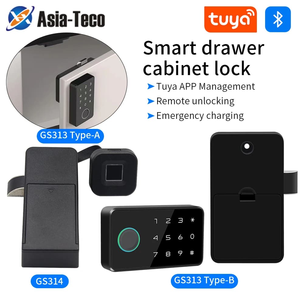 Tuya Smart Card Lock Cassetto Armadietto Serratura biometrica per impronte digitali Serratura elettronica senza chiave per la casa APP Sblocca armadietto Protezione sicura