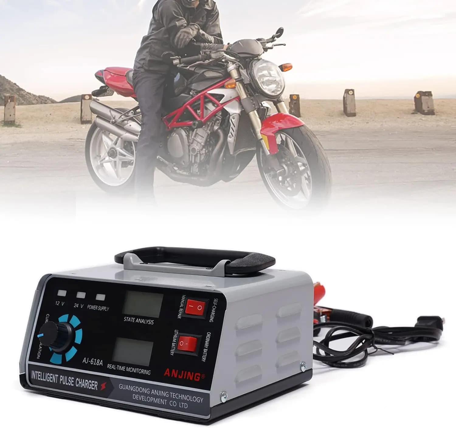 Batteria per riparazione automatica a impulsi per caricabatteria per camion per auto da 400 W 12/24 V per barca, moto, tosaerba, carrello da golf
