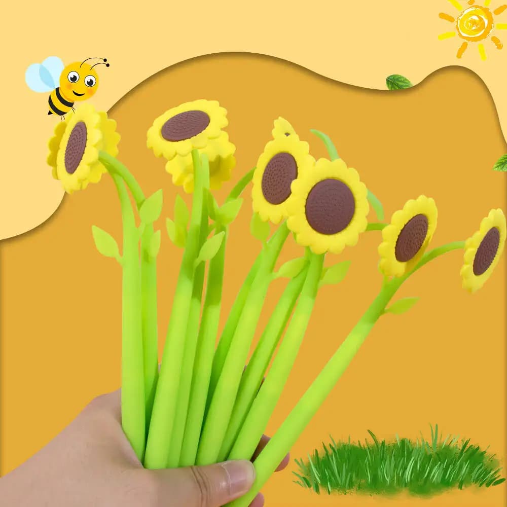 Simpatico girasole Kawaii Lytwtw Sun Flower Penna gel Materiale scolastico per ufficio Cancelleria Ceative Dolce piuttosto adorabile Penna divertente