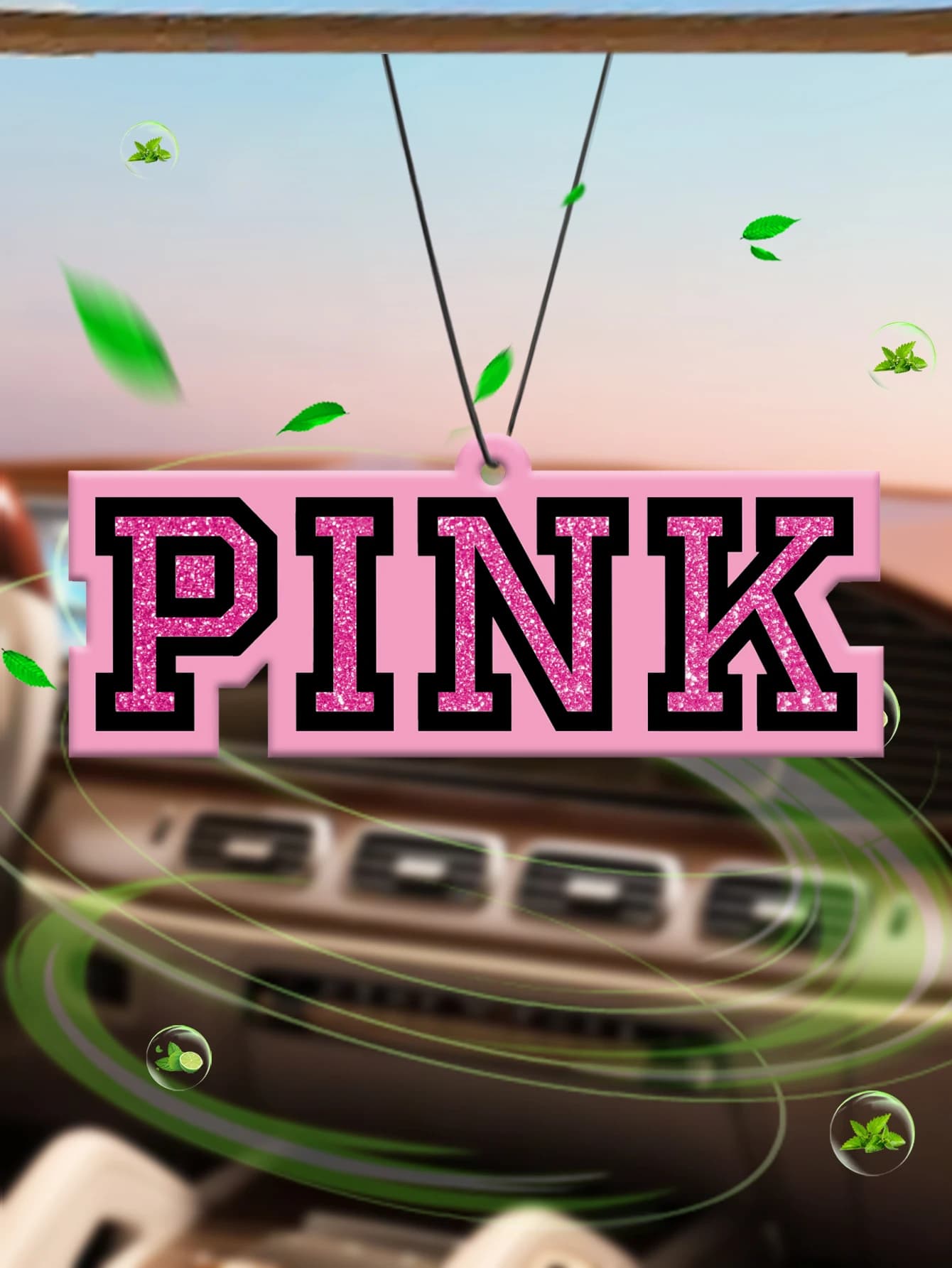 Deodorante per Auto con Motivo a Diamante Rosa, Fragranza per Lobby di Hotel Hilton (Sale Marino e Aloe Vera), Deodorante per Auto Non Tossico, Infuso con Oli Essenziali | Durata Superiore a 60 Giorni | Ricarica per profumatore da auto con clip per bocchetta dell'aria, testato per la sicurezza IFRA, profumatore da appendere allo specchietto retrovisore, tavolette profumate per auto, decorazione per interni auto, deodorante per ambienti, camera da letto, toilette, guardaroba, regalo per amici o moglie.