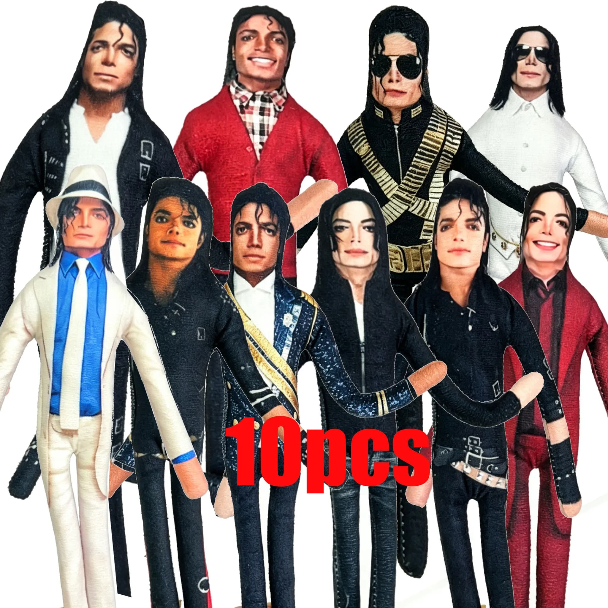 2026 Anime MJ Michael Jackson Plush Plushy Prop Doll Plush Stuffed Figure Dolls Room Decoration Abstract Joint Mobility Props